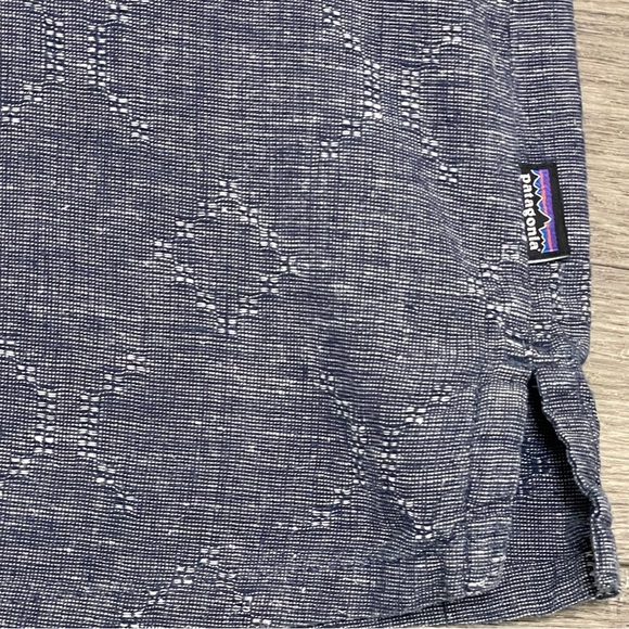 Patagonia Men Back Step Short Sleeve Shirt Hemp Cotton Button Up Blue Sx XL - Picture 3 of 9